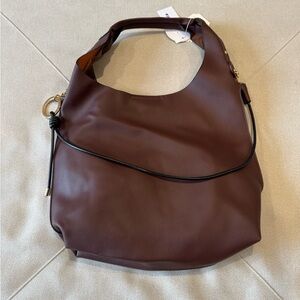Brown Vegan Leather 2 in 1 Hobo Bag